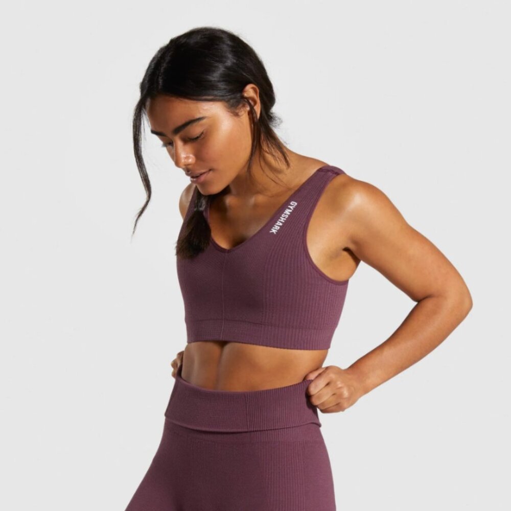 Gymshark Power Down Sports Bra | XS | Berry Red